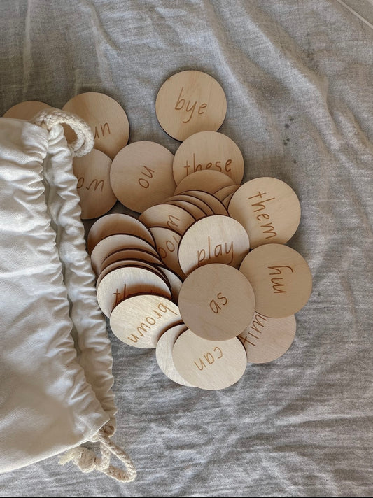 Wooden Sight Word Discs